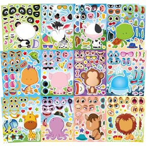 27 Sheets Donut Stickers for Kids, Donut Make a Face Stickers, Make Your Own Donut Stickers Mix and Match Sweets and Treats Fruit, Birthday Gifts DIY Art Crafts Donut Party Decoration Teacher Reward