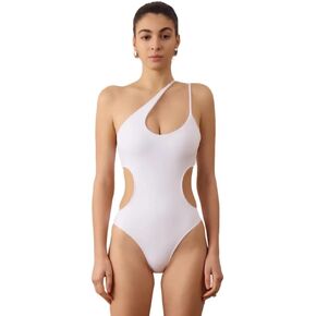 Redplus One Piece Swimsuit for Women Adjustabe Straps One Shoulder Swimwear for Bathing Swimming and Beach Parties