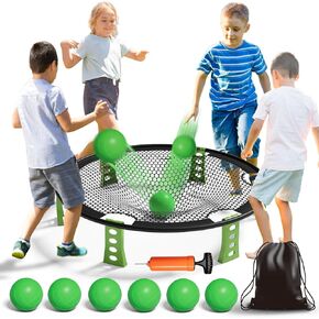 34" Outdoor Outside Game Sets Include 6 Balls, Round net Game Outdoor Sets for Kids Teens Adults, Ideals Outdoor Game Sets for Kids Teens Ages 6-8 8-12 12-16, Beach Outdoor Outside Game Toys