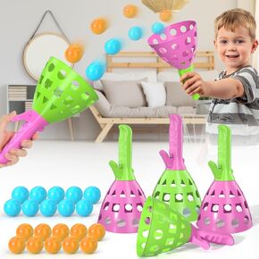 Pop Pass Catch Ball Game Outdoor Outside Toys with 20 Balls, Outdoor Outside Game Toys Gifts for 3 4 5 6 7 8+ Year Old Boys Kids, Outdoor Outside Indoor Game Toys for Kids Boys Ages 3-5 4-8