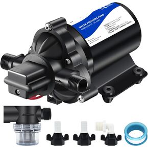 RV Water Pump 12v dc with Pressure Switch Water 12 Volt Water Transfer Pump Water Pipe Pressure Booster 50psi 4gpm Washdown Pump for Marine Boats Water Booster Pump 50 psi