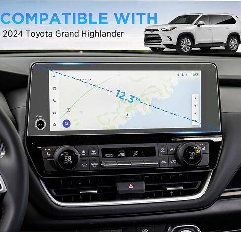 Carwiner HD Screen Protector Compatible with 2024 Toyota Grand Highlander Accessories 12.3" Center Control Touch Screen Navigation Tempered Glass 9H Anti-Glare Anti-Fingerprint in Saudi Arabia