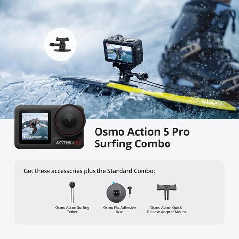 DJI Osmo Action 5 Pro Adventure Combo, Action Camera 4K with 1/1.3" Sensor, 12h Extended Battery Life with 3 Batteries, Stabilization, Dual OLED Touchscreens, Mini Action Camera for Travel, Vlog in Kuwait