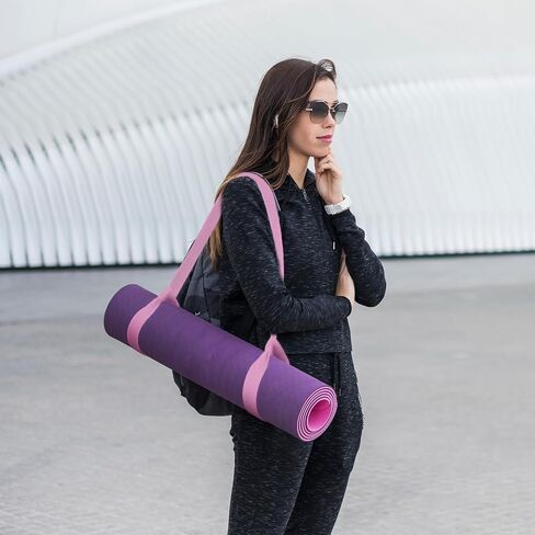 Yoga Mat Strap, 1Pcs Adjustable Yoga Mat Holder Carrier Strap with Hook and Loop Closure Pink Yoga Mat Sling for Carrying Storing and Organizing Yoga Mat of Various Sizes All Mats in Saudi Arabia