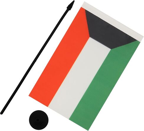 علم طاولة إيراني قديم من AZ FLAG مقاس 4 بوصة × 6 بوصة - علم مكتب إيراني سابق 15 × 10 سم - عصا وقاعدة بلاستيكية سوداء in Kuwait