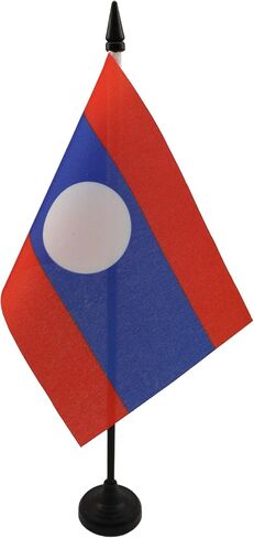 AZ FLAG Iran Old Table Flag 4'' x 6'' - Former Iranian Desk Flag 15 x 10 cm - Black Plastic Stick and Base in Saudi Arabia