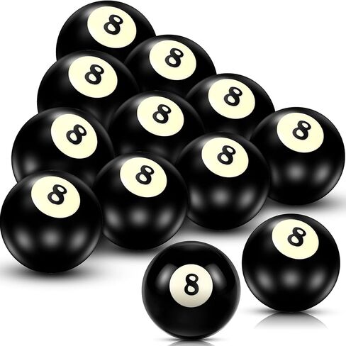 12 Pack Billiard Replacement Eight Ball, 2-1/4" Regulation Size Billiard, Standard Billiard Pool Cue Ball Replacement Ball, Billiard Pool Table Accessories for Game Room Billiard Room in Saudi Arabia