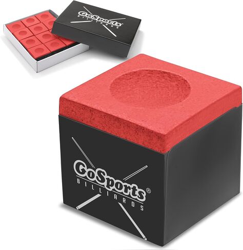 GoSports Premium Pool Cue Chalk Cube 12 Pack - Billiards Pool Stick Chalk - Black, Blue, Red, or Green in Saudi Arabia