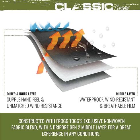 بدلة مطر كلاسيكية للرجال من FROGG TOGGS مقاومة للماء وجيدة التهوية in Kuwait