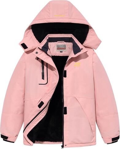 WULFUL Girl's Waterproof Ski Jacket Warm Fleece Hooded Winter Snow Coat in Saudi Arabia