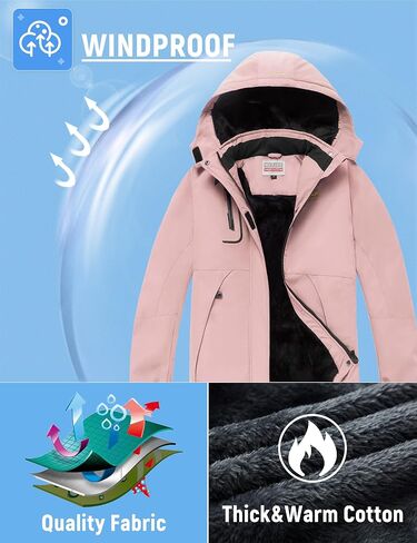 WULFUL Girl's Waterproof Ski Jacket Warm Fleece Hooded Winter Snow Coat in Saudi Arabia