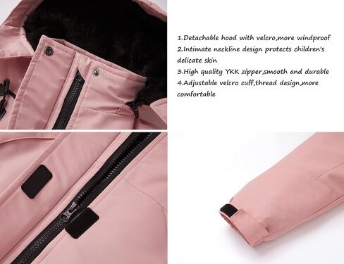 WULFUL Girl's Waterproof Ski Jacket Warm Fleece Hooded Winter Snow Coat in Saudi Arabia
