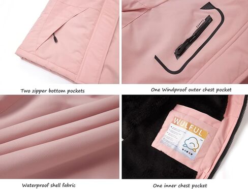 WULFUL Girl's Waterproof Ski Jacket Warm Fleece Hooded Winter Snow Coat in Saudi Arabia