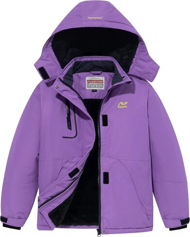 WULFUL Girl's Waterproof Ski Jacket Warm Fleece Hooded Winter Snow Coat in Saudi Arabia