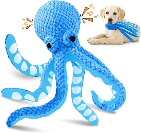 Large Squeaky Dog Toys :Cute Stretching Rhinoceros Stuffed Dog Toys- Tug of War Plush Dog Chew Toys for Small,Medium and Large Dogs in Saudi Arabia