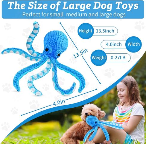Large Squeaky Dog Toys :Cute Stretching Rhinoceros Stuffed Dog Toys- Tug of War Plush Dog Chew Toys for Small,Medium and Large Dogs in Saudi Arabia