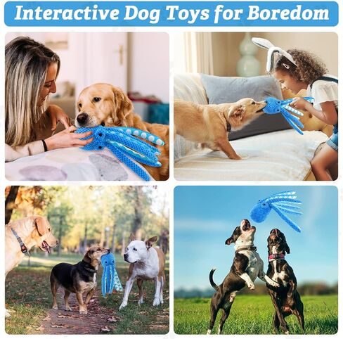 Large Squeaky Dog Toys :Cute Stretching Rhinoceros Stuffed Dog Toys- Tug of War Plush Dog Chew Toys for Small,Medium and Large Dogs in Saudi Arabia