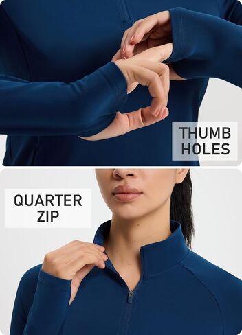 Women's Fleece Winter Jacket Water Resistant Quarter Zip Pullover Thermal Running Hiking Golf Gear with Pockets in Saudi Arabia