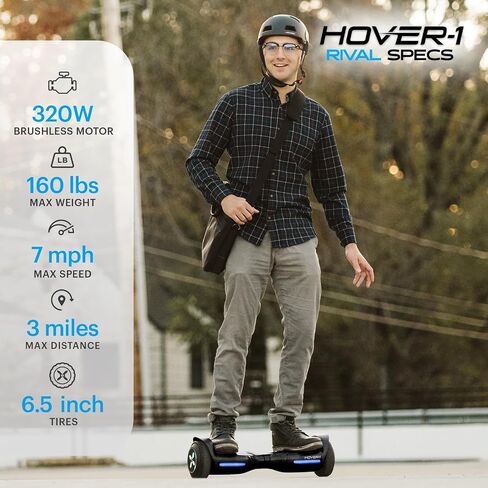 Hover-1 Rival Electric Self-Balancing Hoverboard for Kids with 6.5" Tires, Dual 110W Motors, 6 mph Max Speed, and 3 Miles Max Range in Saudi Arabia