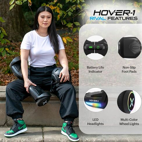 Hover-1 Rival Electric Self-Balancing Hoverboard for Kids with 6.5" Tires, Dual 110W Motors, 6 mph Max Speed, and 3 Miles Max Range in Saudi Arabia
