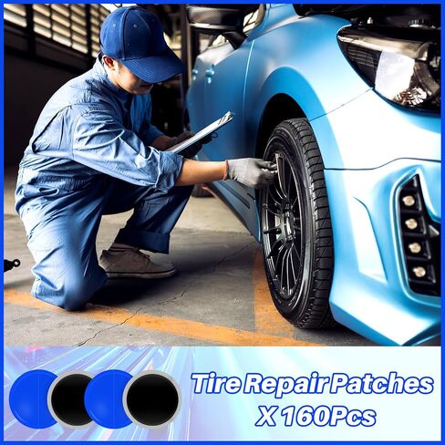 300 Pcs Tire Repair Patch, 42 mm Round Tyre Puncture Repair Patch Natural Rubber Tube and Tire Patch Cold Patch for Car Truck Motorcycle Automobile Bike Inner Tire in Saudi Arabia