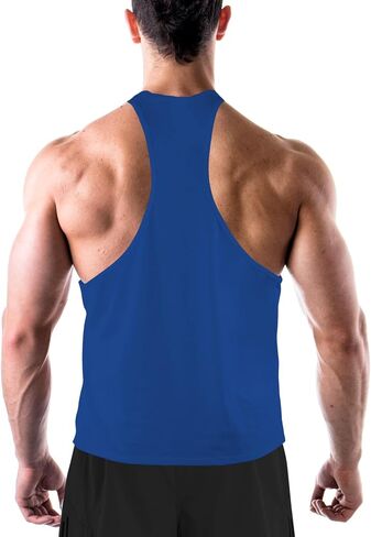 Men's Workout Tank Tops, Bodybuilding Muscle Sleeveless T Shirts for Men, Mens Y-Back Undershirts Cotton Gym Tank Top in Saudi Arabia