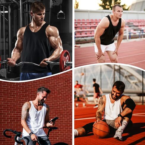 Men's Workout Tank Tops, Bodybuilding Muscle Sleeveless T Shirts for Men, Mens Y-Back Undershirts Cotton Gym Tank Top in Saudi Arabia