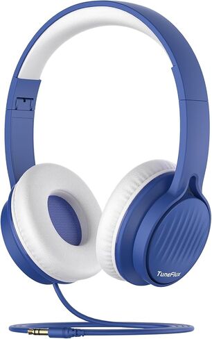 TuneFlux Kids Headphones with Cord for School, 85dB, 3.5mm Jack, Pink | Upgraded Stereo Sound, Foldable Design, Adjustable On-Ear Kids Headphones for Toddler/Boys/Girls/Tablet/Classroom/Travel in Saudi Arabia
