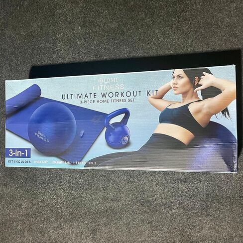 Lomi Fitness 3-in-1 Ultimate Workout Set - 3-Piece, Blue in Saudi Arabia