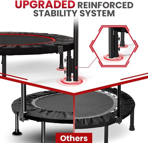 450 LBS Rebounder for Adults,40" Mini Rebounder Foldable Fitness Rebounder with Adjustable Foam Handle, Rebounder Jumping Cardio Trainer for Indoor/Outdoor Exercise Workout in Saudi Arabia