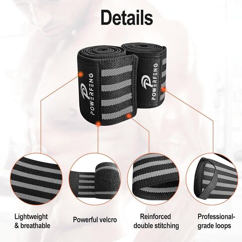 Elbow Wraps for Weightlifting：Elbow Sleeve Support for Bench Press, Cross Training & Powerlifting - Elbow Straps for Weightlifting Gym Men Women in Kuwait
