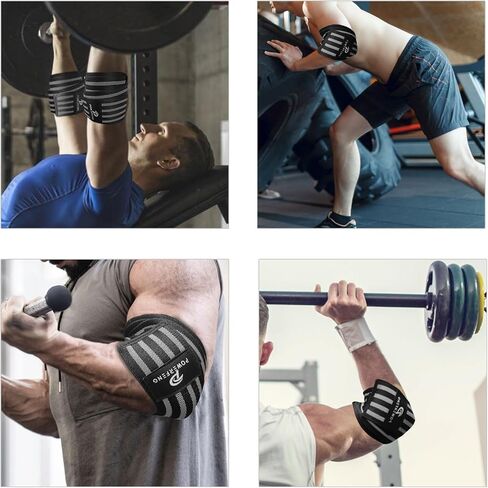 Elbow Wraps for Weightlifting：Elbow Sleeve Support for Bench Press, Cross Training & Powerlifting - Elbow Straps for Weightlifting Gym Men Women in Kuwait