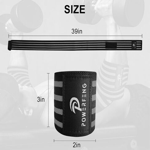 Elbow Wraps for Weightlifting：Elbow Sleeve Support for Bench Press, Cross Training & Powerlifting - Elbow Straps for Weightlifting Gym Men Women in Kuwait