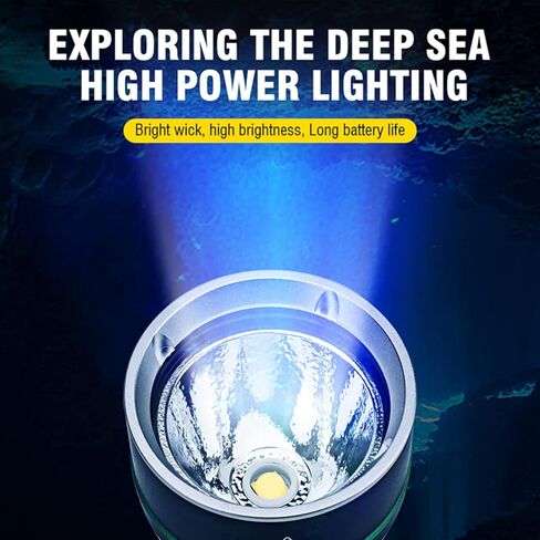 WINDFIRE Dive Lights Scuba Diving Flashlight, 5000LM Scuba Dive Light Rechargeable, IPX8 Waterproof Flashlight Underwater Lights, 3 Modes Diving Torch with Power Indicator for Night Diving in Kuwait