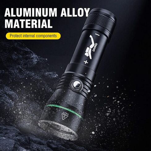 WINDFIRE Dive Lights Scuba Diving Flashlight, 5000LM Scuba Dive Light Rechargeable, IPX8 Waterproof Flashlight Underwater Lights, 3 Modes Diving Torch with Power Indicator for Night Diving in Kuwait