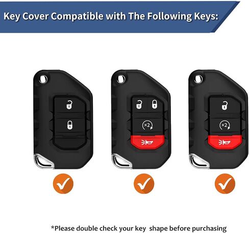 Real Carbon Fiber Key Fob Cover for Jeep, Key Fob Protector Fits for Jeep Wrangler JL JLU Rubicon Sahara JLU Gladiator JT Remote Control Key Accessories 2018-2024 (Black) in Kuwait