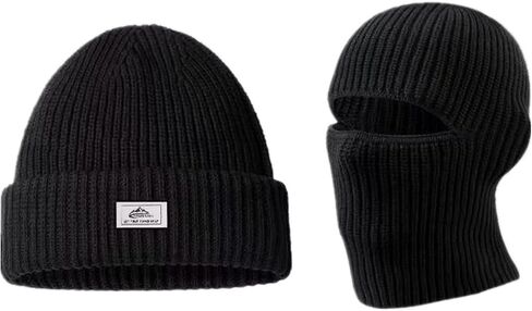 Balaclava Face Mask Beanie Hats, 2 in 1 Knitted Beanie for Men Women Full Face Ski Mask Face Cover Outdoor Sports in Saudi Arabia