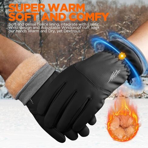 rivmount Winter Waterproof Ski Snow Warm Gloves for Women Men, Windproof Cold Weather Thermal with Touchscreen Fingers, for Running Driving Cycling Hiking Biking Outdoor Sports Daily Work in Saudi Arabia