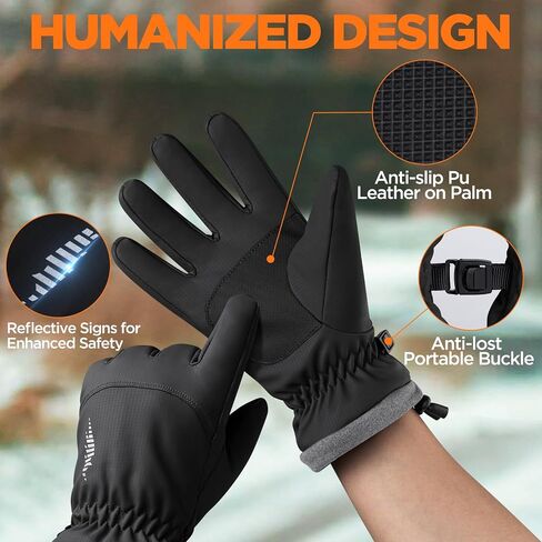 rivmount Winter Waterproof Ski Snow Warm Gloves for Women Men, Windproof Cold Weather Thermal with Touchscreen Fingers, for Running Driving Cycling Hiking Biking Outdoor Sports Daily Work in Saudi Arabia