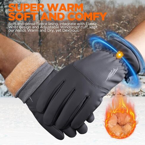 rivmount Winter Waterproof Ski Snow Warm Gloves for Women Men, Windproof Cold Weather Thermal with Touchscreen Fingers, for Running Driving Cycling Hiking Biking Outdoor Sports Daily Work in Saudi Arabia