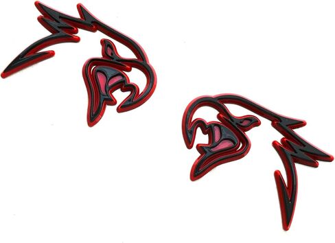 Pair Custom HELLHAWK Emblem Replacement for Trackhawk Fender Door 3D Badge Hellcat Style Head (Red) in Saudi Arabia