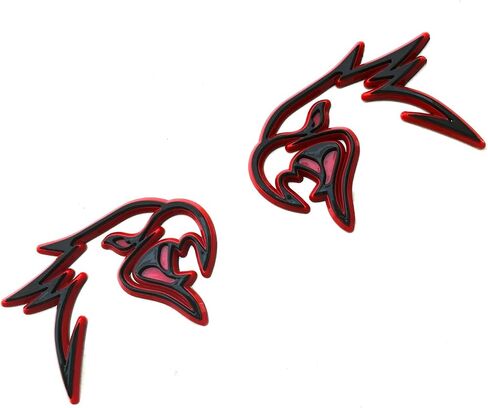 Pair Custom HELLHAWK Emblem Replacement for Trackhawk Fender Door 3D Badge Hellcat Style Head (Red) in Saudi Arabia