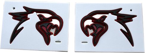 Pair Custom HELLHAWK Emblem Replacement for Trackhawk Fender Door 3D Badge Hellcat Style Head (Red) in Saudi Arabia