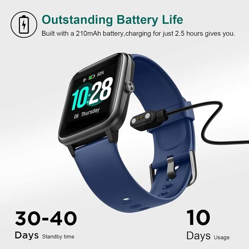 Smart Watch for Android/Samsung/iPhone, Activity Fitness Tracker with IP68 Waterproof for Men Women & Kids, Smartwatch with 1.3" Full-Touch Color Screen, Heart Rate & Sleep Monitor, Blue in Saudi Arabia