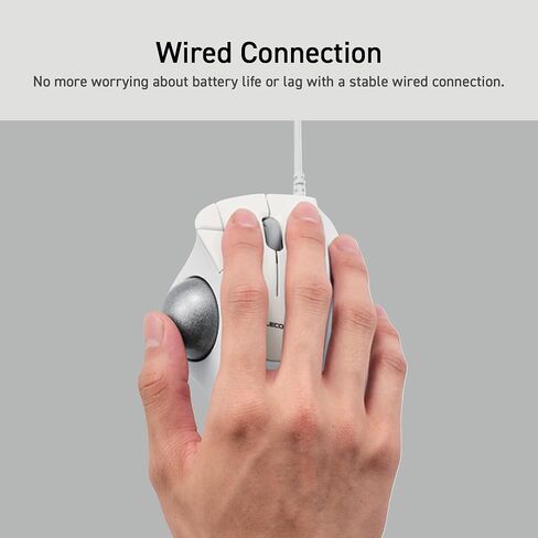 ELECOM Ergonomic Comfort Design Trackball IST Bluetooth 5.3, Super-Smooth Tracking with Roller Ball Bearing, 36mm Ball, Thumb control, Compatible for Windows, PC, Mac, iPadOS, and Android (M-IT11BRWH) in Saudi Arabia