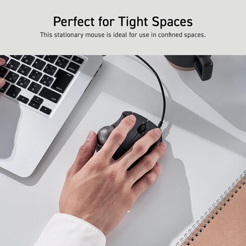 ELECOM Ergonomic Comfort Design Trackball IST Bluetooth 5.3, Super-Smooth Tracking with Roller Ball Bearing, 36mm Ball, Thumb control, Compatible for Windows, PC, Mac, iPadOS, and Android (M-IT11BRWH) in Saudi Arabia