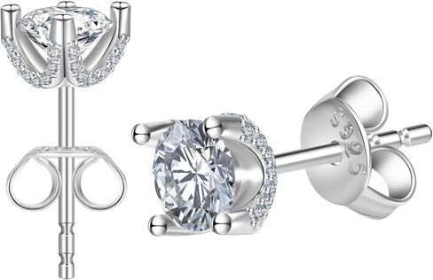 Moissanite Stud Earrings 925 Sterling Silver Women's Stud Earrings, 1-3ct DE Color Suitable for Sensitive Ears Hypoallergenic Christmas Gift in Saudi Arabia