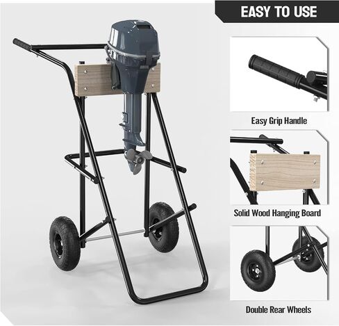 TUFFIOM Outboard Boat Motor Stand, Folding Engine Stand Carrier Cart w/2 Wheels, Boat Motor Dolly Support Stand 440lbs Capacity for Motor Storage Repair Maintenance in Saudi Arabia