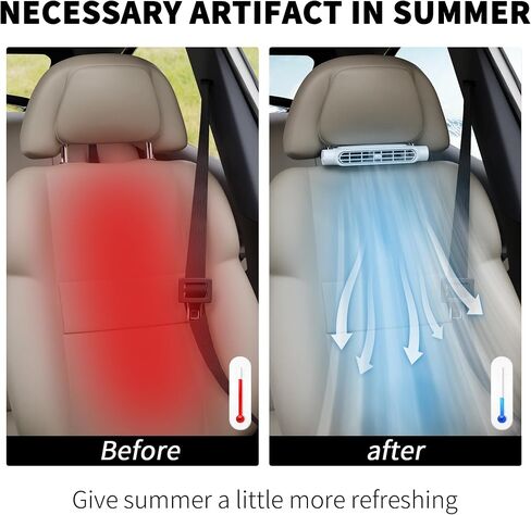 Car Backseat Cooling Fan,Portable Car Back Fans,Cooler USB Car Fan with 3 Speeds, Adjustable Wind Speeds Cooling Tool, Portable Backseat Vehicle Fan for Sedans, SUV Truck and Cars (Beige) in Saudi Arabia
