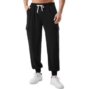 بنطلون رياضي رجالي من SILKWORLD مع جيوب للركض للرجال، سروال كاجوال برباط in Kuwait